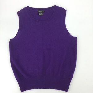 Lord and Taylor Purple Cashmere Sleeveless Sweater